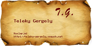 Teleky Gergely névjegykártya